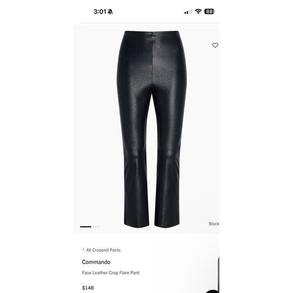 Commando Black Faux Leather Leggins SLG33 Small NWT Flare Fall - Picture 1 of 5